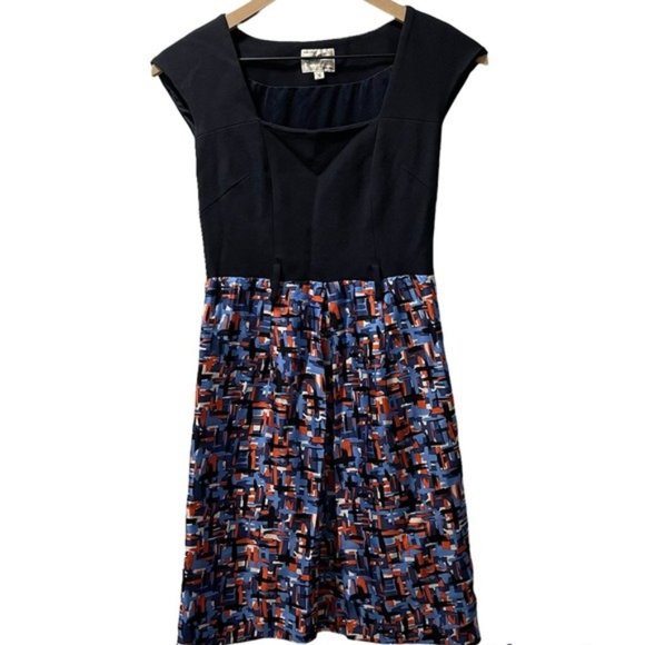 Milly Navy Geometric Print Sleeveless Mini Dress Modern Chic Classic - Picture 1 of 10